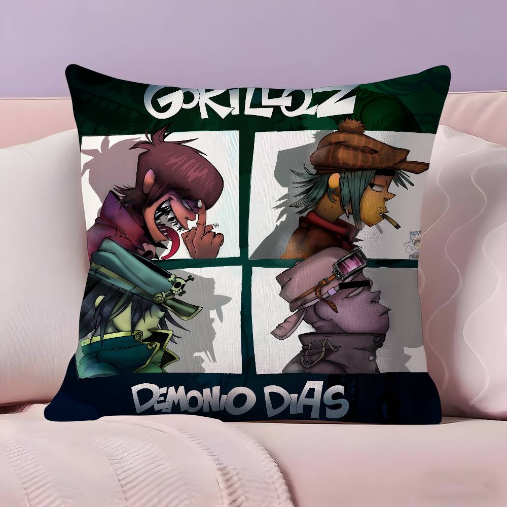 Музыкальные принты G-Gorillaz Наволочка Наволочка Ультрамягкая Приятная к коже Ткань Облачный комфорт и Скрытая молния