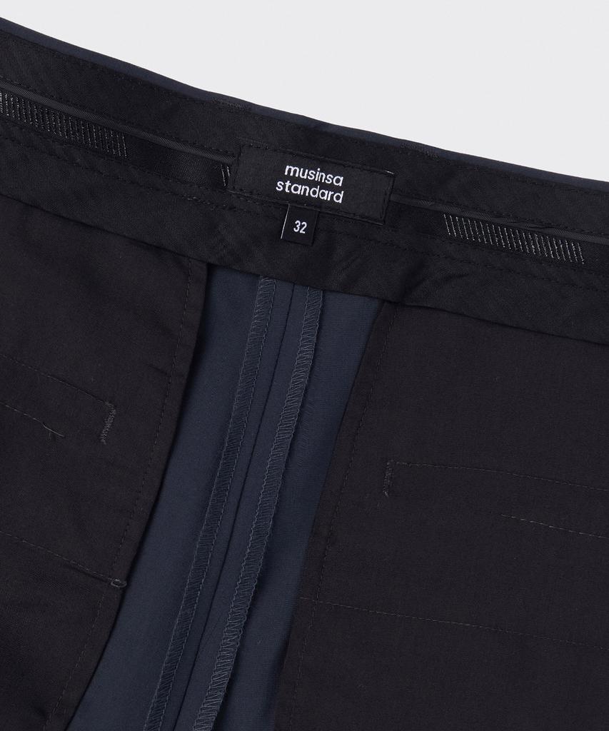 MUSINSA STANDARD [Cooltandard] Hidden Banding Half Slacks [Iron Gray]