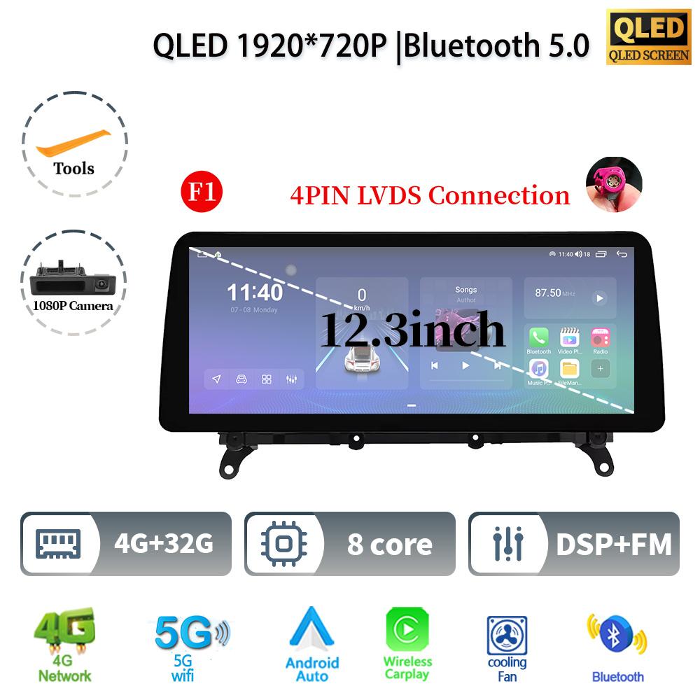 12,3" для BMW X3 F25 X4 F26 2011-2017 Android 14 автомобильное радио мультимедиа GPS навигация Bluetooth WIFI CarPlay сенсорный экран стерео