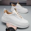 Autumn New Men's Breathable Platform Board Shoes Male Lace Up Increased Height Thick Bottom Casual Sneakers Sports White Shoes