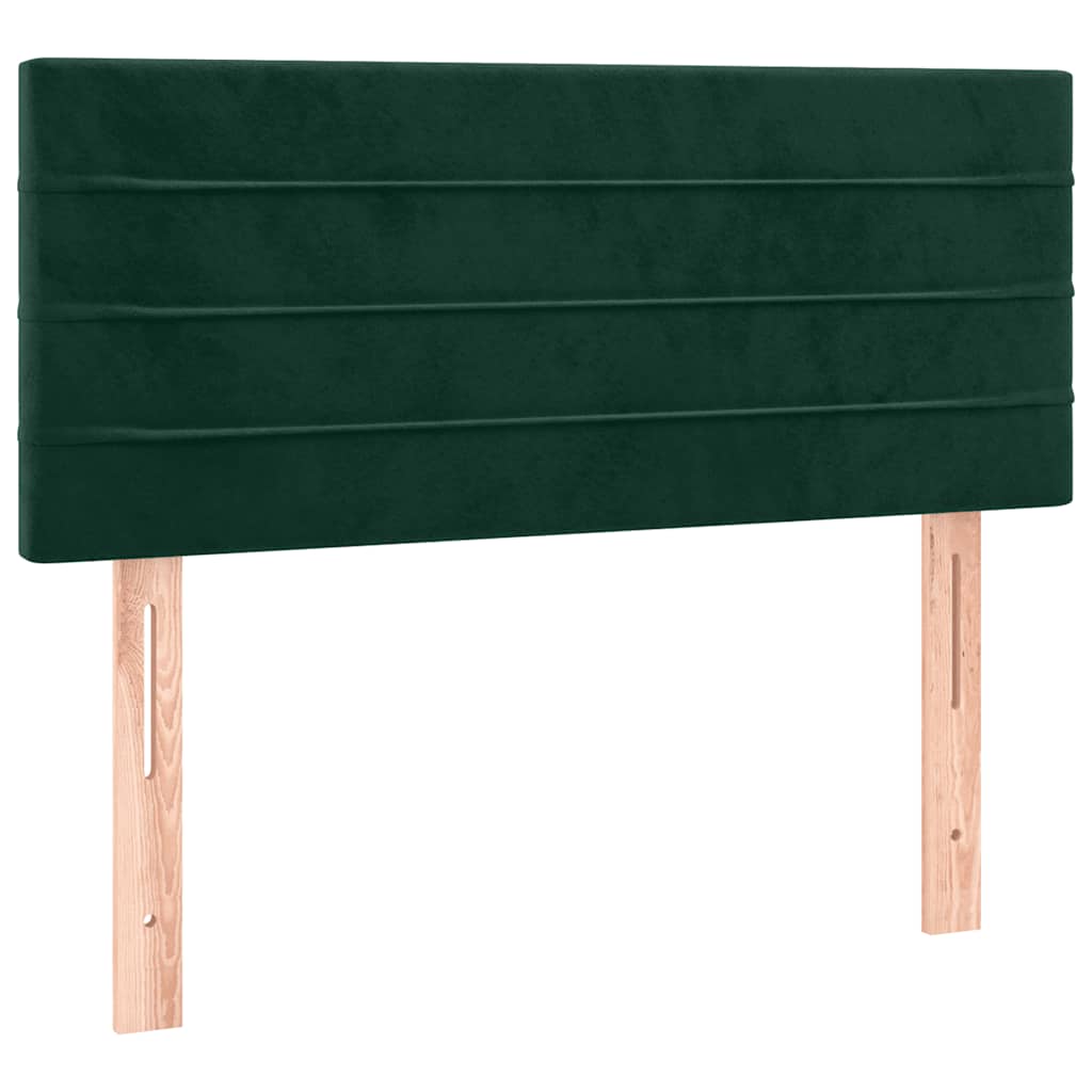 LED Headboard Dark Green 90x5x78 88 cm Velvet