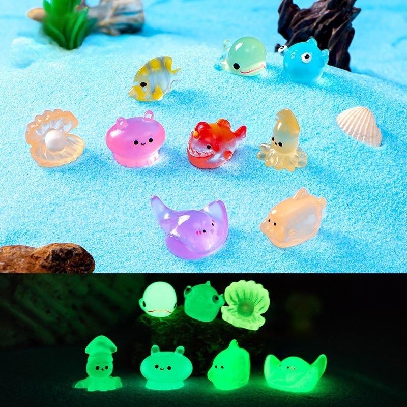 Мультяшный светящийся орнамент мини-светящийся кулон в виде животного микро-сада ландшафтные украшения своими руками игрушки украшения для аквариума