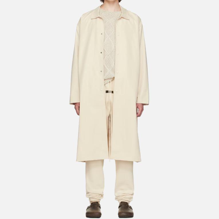 Fear of God Essentials Осень Зима 2022 Длинное Пальто Мужская Верхняя Одежда Яичная Скорлупа-Белый FOG-SS22-712