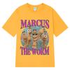 Marcus The Worm Funny Meme Graphic T-Shirt Men Women Harajuku Fashion Vintage T-shirt Short-sleeved Loose Casual Cotton T-shirts