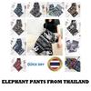 Elephant Pants Casual Adjustable Elastic High Waistband Strap Rope Women Men Unisex Print Thailand Streetwear Beach Bohemian Retro Vintage Boho