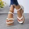 Fashion Women Sandals 2024 New Summer Strap Platform Heels Women Simple Comfortable Soft-soled Wedge Flip-Flops Shoes Women Sandals