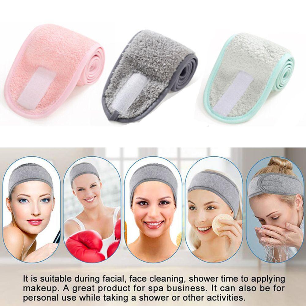 Fashion Adjustable Cleaning Cloth Shower Caps Toweling Hair Wrap Makeup Head Band Facial Hairband