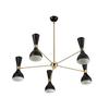 Mid Century Stilnovo Hourglass Chandelier 5 Arm 10 Bulb Socket