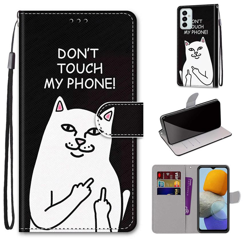 Окрашенный кожаный флип-чехол для Samsung Galaxy A01 A11 A31 A51 A71 S20 Fe Plus, кошелек-бумажник с бабочкой, кошкой, слоном, чехол для телефонной книги