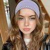 Спортивная повязка на голову с заклепками, двойной ряд металлических шипов, обертка для волос, универсальная эластичная повязка на голову, для женщин