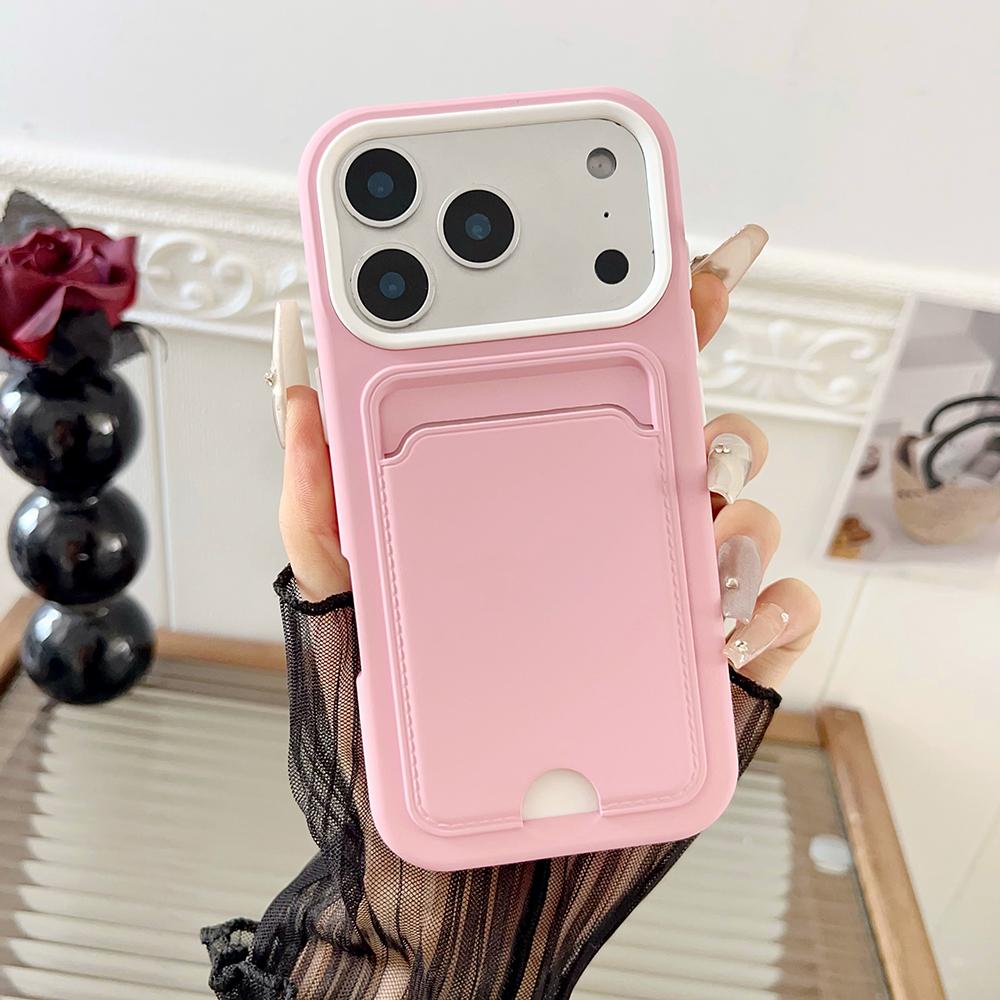 Чехол для iPhone 17 16 15 14 13 12 11 Air Pro Max Plus Держатель для карт Карман для наличных Подкладка из микрофибры Внутри Мягкая крышка из ТПУ