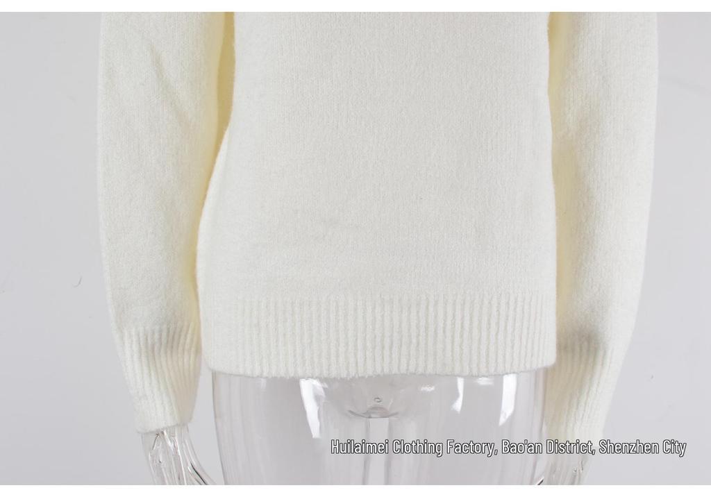 2026 Autumn/Winter European & American Versatile Solid Color Knit Pullover Sweater