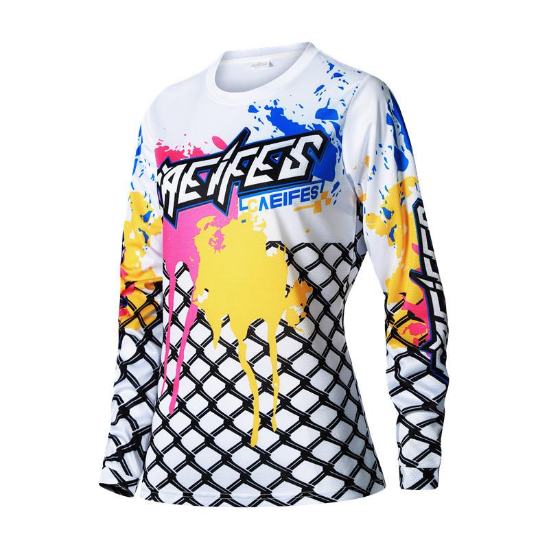 Cross-border racing suits, motorcycle suits, downhill suits, tops, casual sports retro women's T-shirts, running and cycling, sun protection