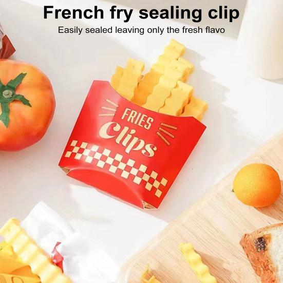 12 шт. уплотнительные зажимы для пластиковых пакетов в форме картофеля фри, влагостойкие зажимы для хранения свежести закусок, многоразовые магниты, кухонные аксессуары