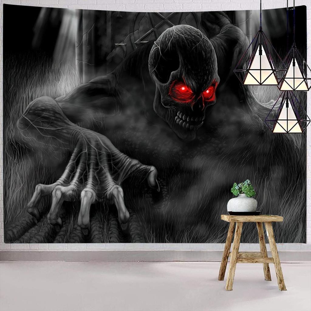 Темный гобелен ужасов Хэллоуина, на котором изображена ведьма, таинственная женщина, настенный декор, праздничный фон