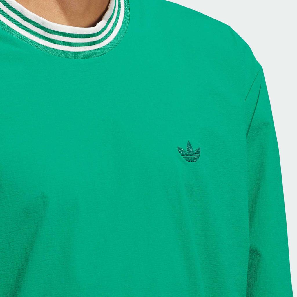adidas Мужская толстовка Originals Ss24 Rolling Links Series с логотипом Sport Stripe с длинным рукавом, дымчато-зеленая JE9340