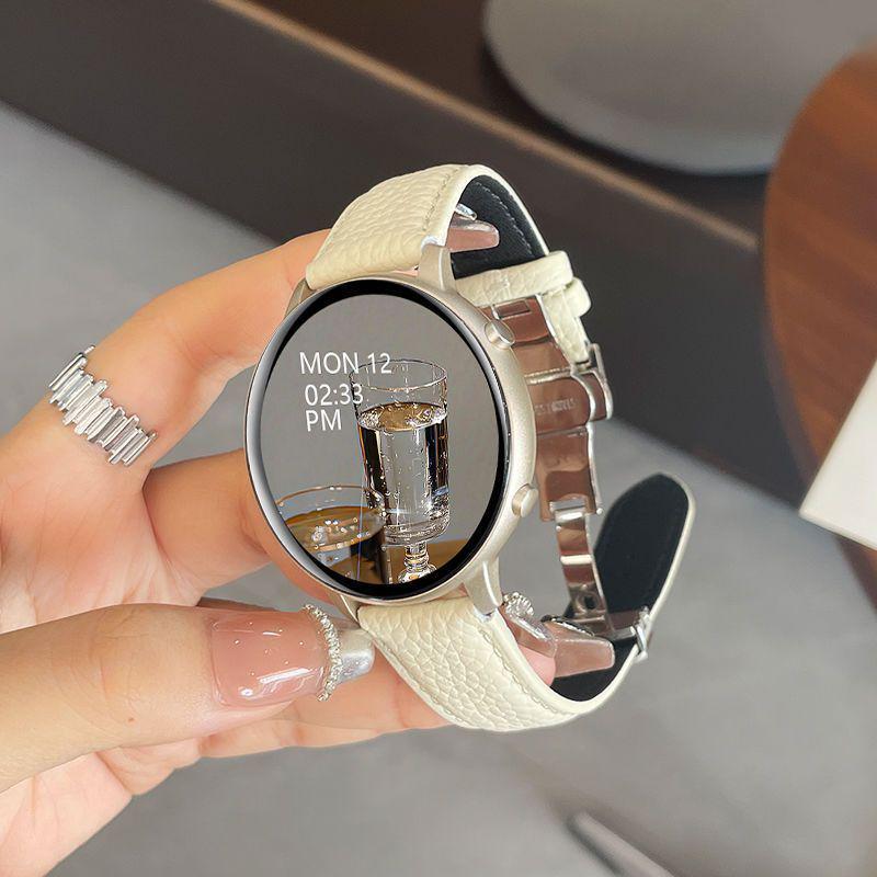 Women's Multifunctional Smartwatch with Offline Payment, Genuine Leather Strap, Bluetooth Call, Sports Features - Model CY700
