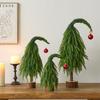 1PC Crooked Neck Christmas Tree 30cm Yenobesong Home Small Desktop Ornaments Small Gift Christmas Decorations