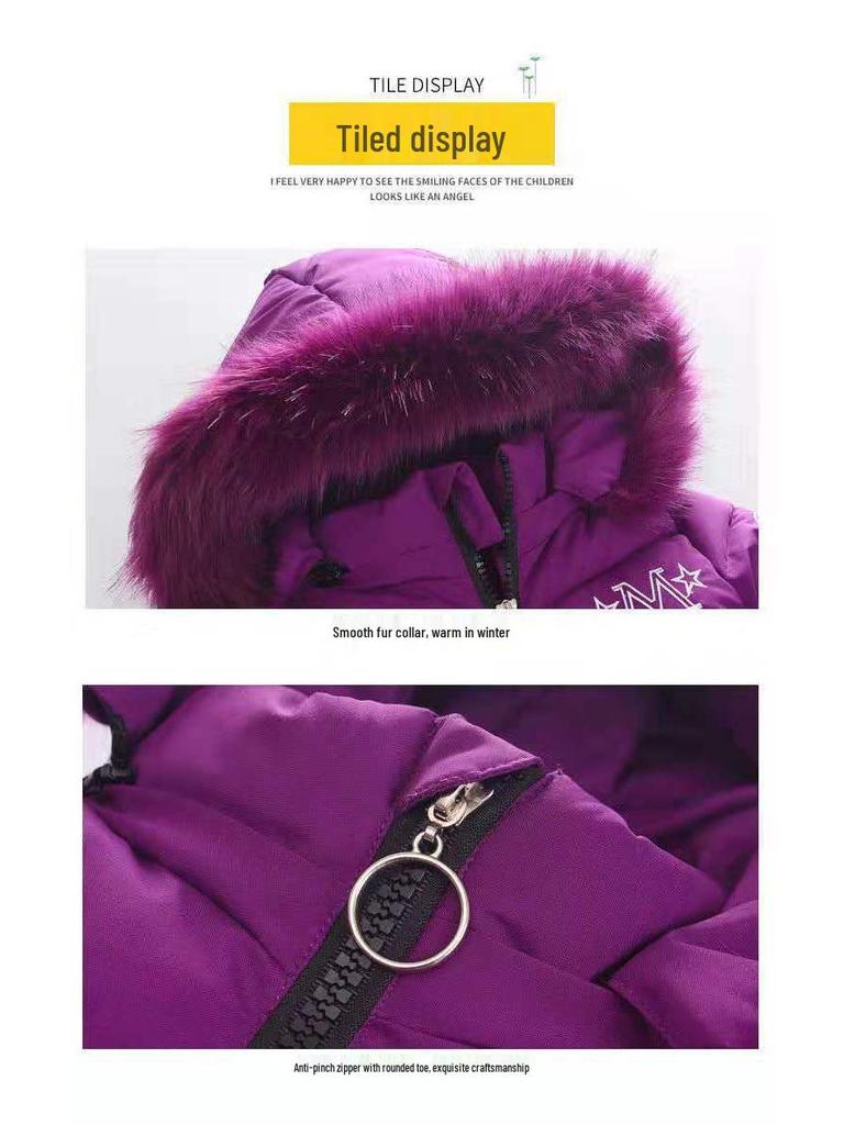 Хлопковое пальто для девочек 2024: Новая теплая толстая длинная куртка в корейском стиле для детей