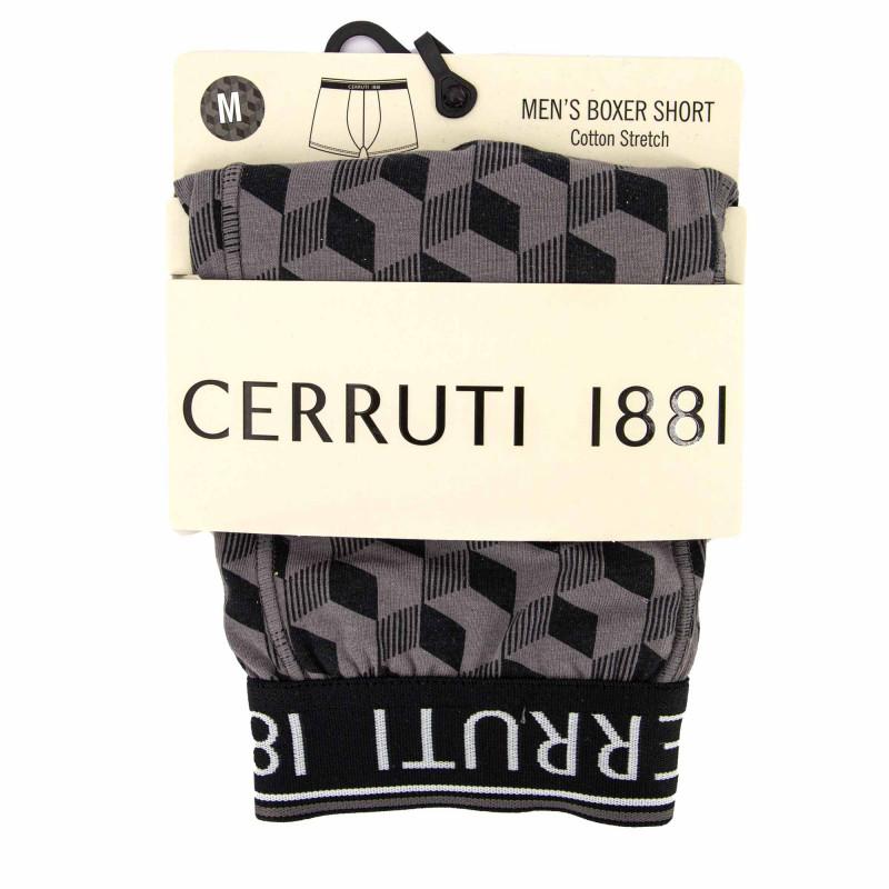 Мужские трусы-боксеры из хлопка стрейч с графическим принтом CERRUTI