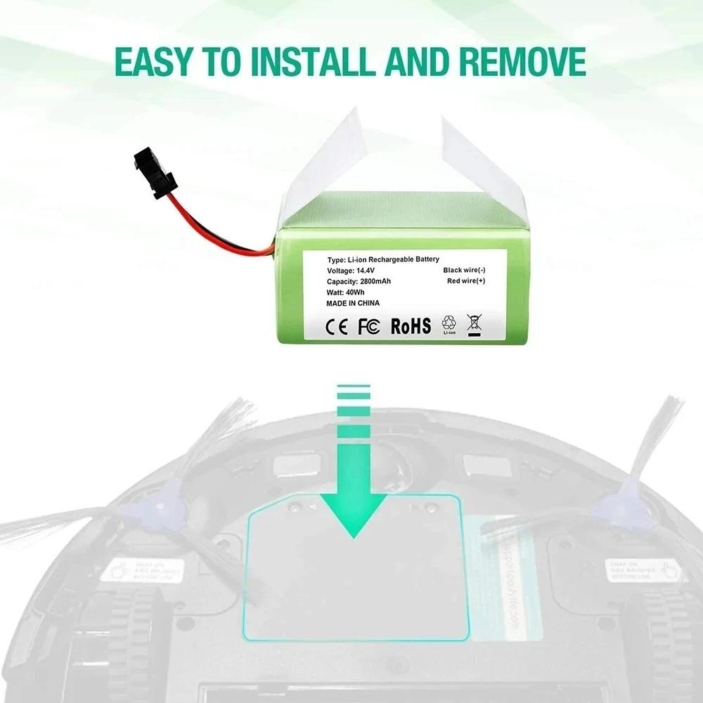 Литий-ионный аккумулятор 14,4v12,8ah для Cecotec Conga Excellence 950 990 1090 Ecovacs Deebot Dn621 601/605 Eufy Robovac 35c Panda I7 V710