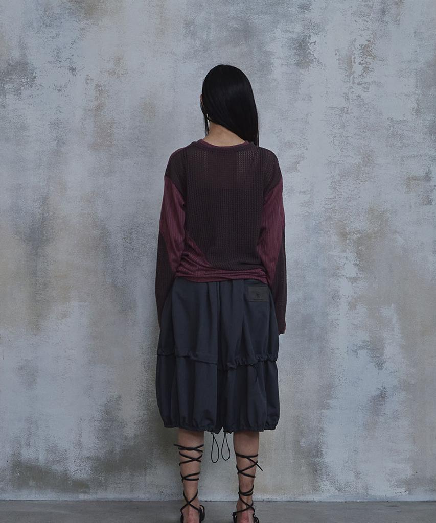 PARADIGMFILM [Ep.02] Wavy Panel Long Sleeve (Burgundy)