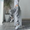 Spring & Autumn Women's Haze Gray Wide-Leg Casual Drawstring Pants