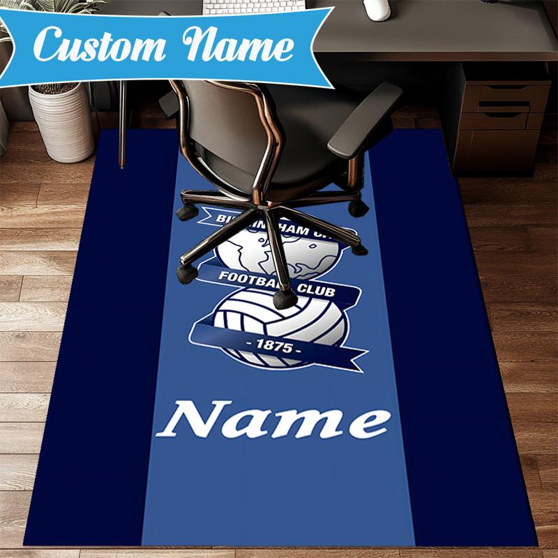 Custom Name Birming-ham City Football Rug Game Carpet, Floor Mat for Bedroom Living Room Entryway Rug, Home Decor Idea Gift for Christmas birthday