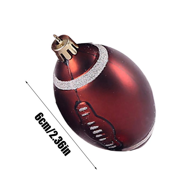 Sport Ball Tree Ornament 6X Sport Theme Football Ornament Ball Decors Themed Events Decoration Christmas Sport Ball For Window