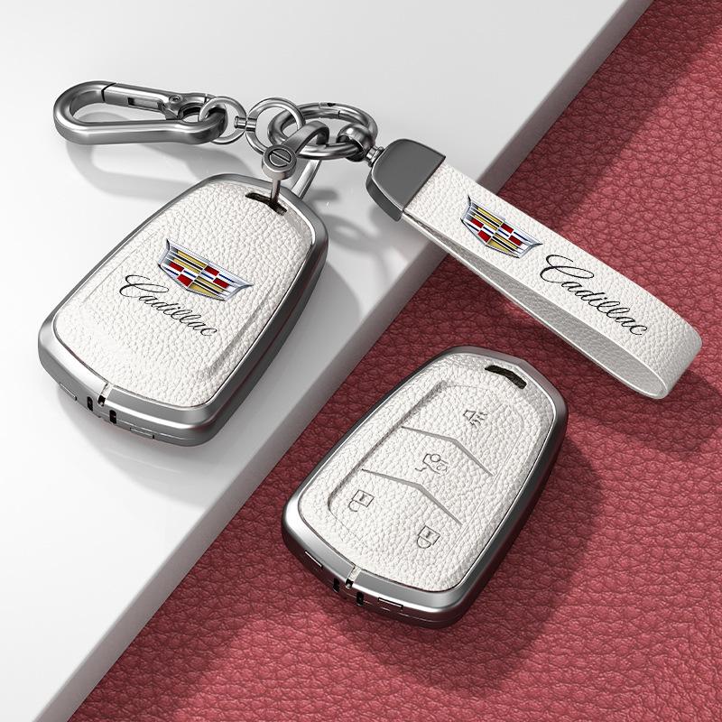 Кожаный чехол для ключа для Cadillac XT5/CT6/XT4/XTS и ATSL – Унисекс-дизайн с пряжкой