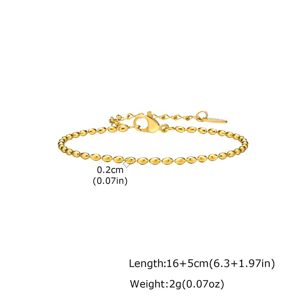 Classic AAA Zircon Tennis Bracelet for Women, Stainless Steel Oval Beads Chain Bracelets, Waterproof Fashion Jewelry Daily Party