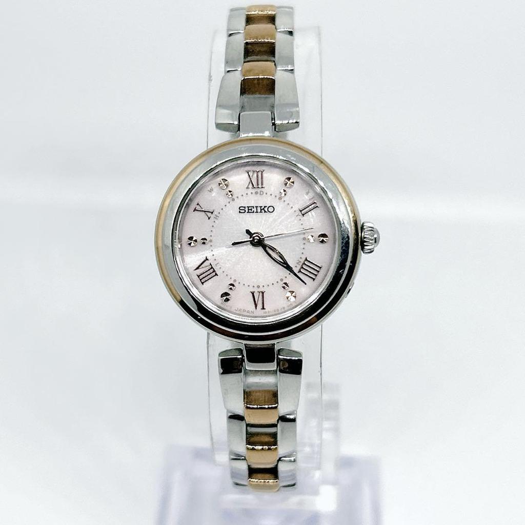 [Б/У] SEIKO TISSE Радиоуправляемые Солнечные Часы, Текущая Модель, Золотые с Розовым Циферблатом