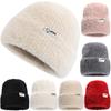 New Simple Plush Hat Kpop Style Beanie Hat Sweet Autumn Winter For Women Warm Hats For Girl Outdoor Streetwear Knit Cap