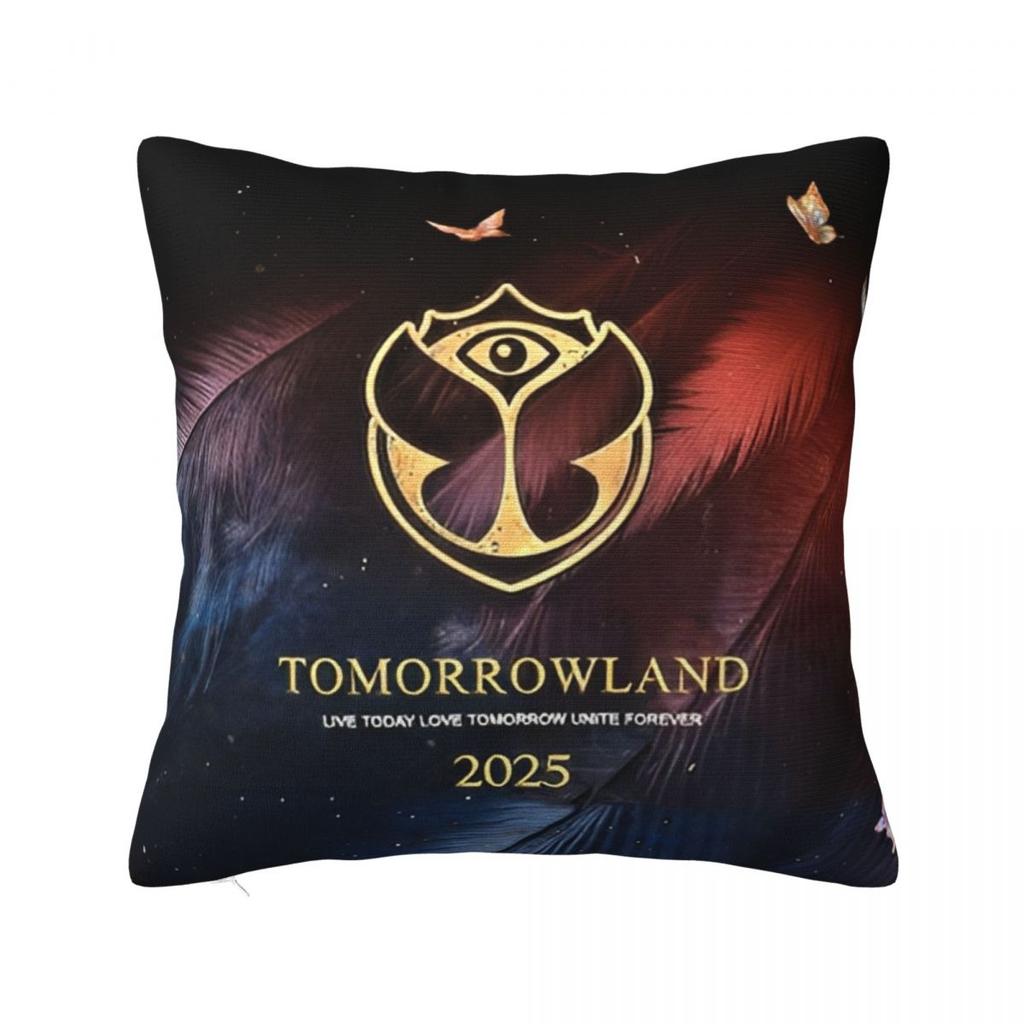 Tomorrowlandd Flag Pillowcase Polyester Cushion Cover Decorative Music Festival Throw Pillow Case Cover Home Square 18'