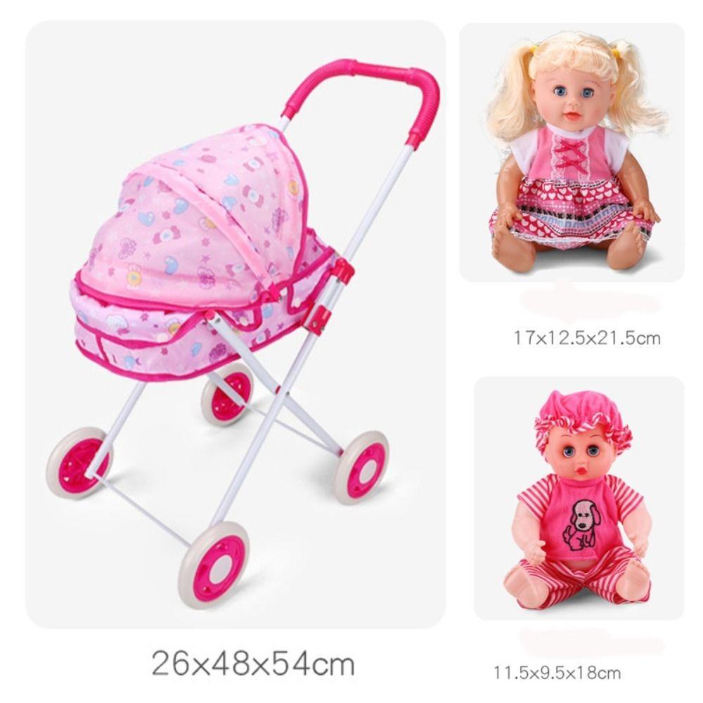 Iron Support Frame Baby Stroller Plastic + Metal Furniture Toy Little Girls Boys