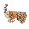 Peacock Trinket Boxes Hand Painted Finish Rhinestones Exquisite Hinged Trinket Boxes Jewelry Box