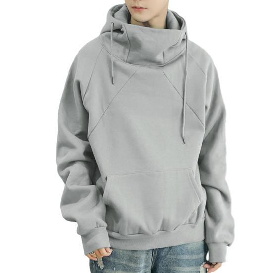 Толстовка на шнурке, свободная, толстая, накладной карман, с длинным рукавом, повседневный пуловер с капюшоном, повседневная толстовка средней длины, эластичная манжета сверху