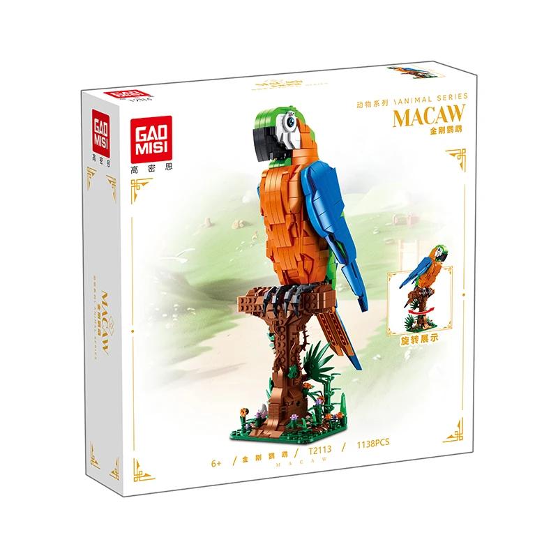 1138 шт. Попугай Конструктор Подвижные Крылья Прочный АБС Креативный Декор для Стола Развивающая Игрушка Подарок для Детей Взрослых День Рождения