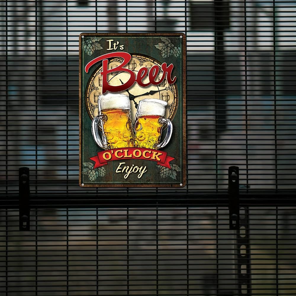 1шт. Металлическая жестяная табличка «Время пить пиво, наслаждайтесь им» (8''x12''/20см*30см), Винтажный знак Декоративное настенное искусство, настенный декор
