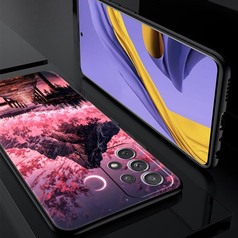 Pink Sunset Mountain Phone Case for Samsung Galaxy A55 A35 A17 A07 A15 A13 A25 A51 A71 A72 A73 A32 A52 A52S A41 Soft TPU Shell