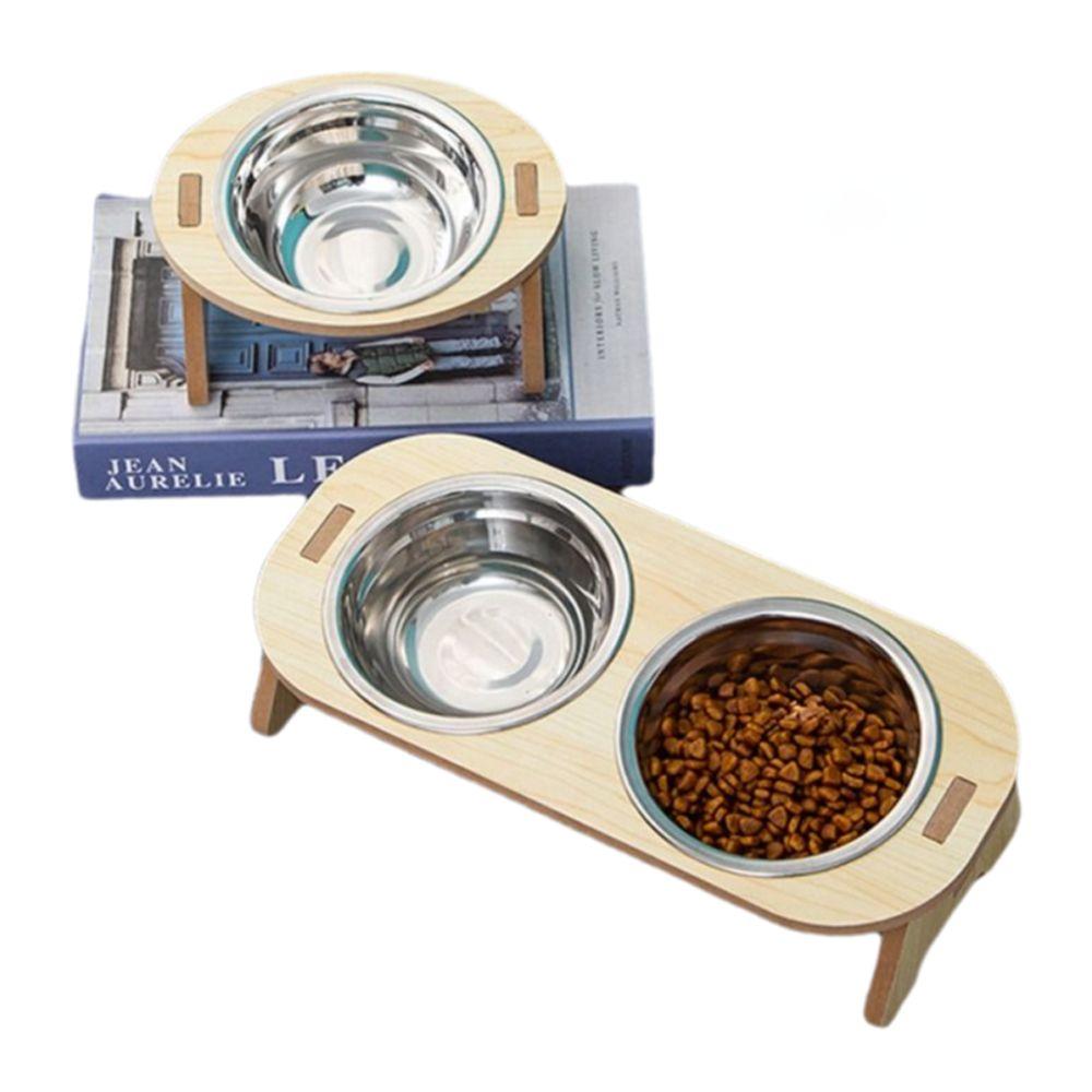 Деревянная миска для кошачьего корма Нескользящая миска для собачьего корма Практичный контейнер для кошачьего корма Дом