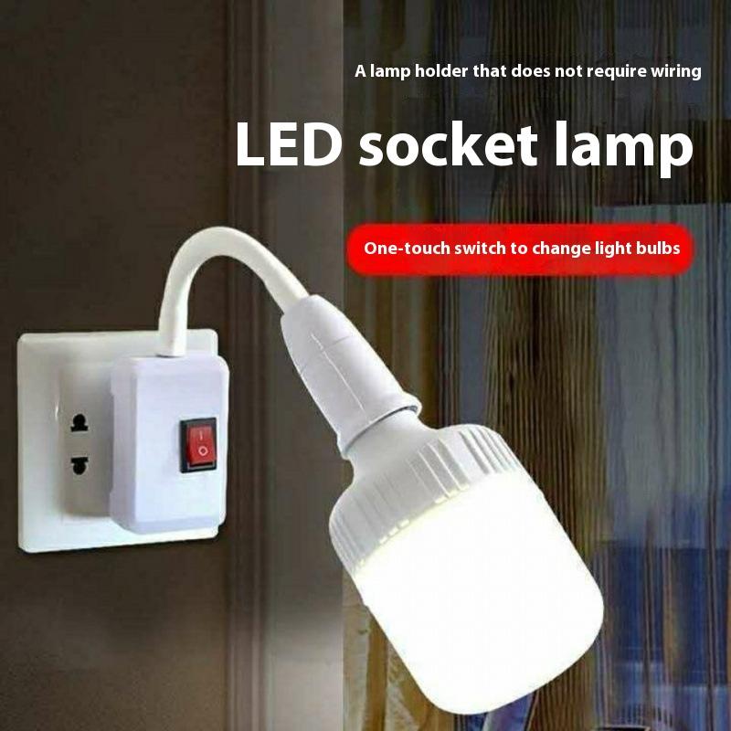 1 шт. Вилка США в патрон для лампы E27, переходник, светодиодная лампа, настенный гибкий держатель для лампы, конвертер с выключателем, гнездо для светодиодной лампы-головки
