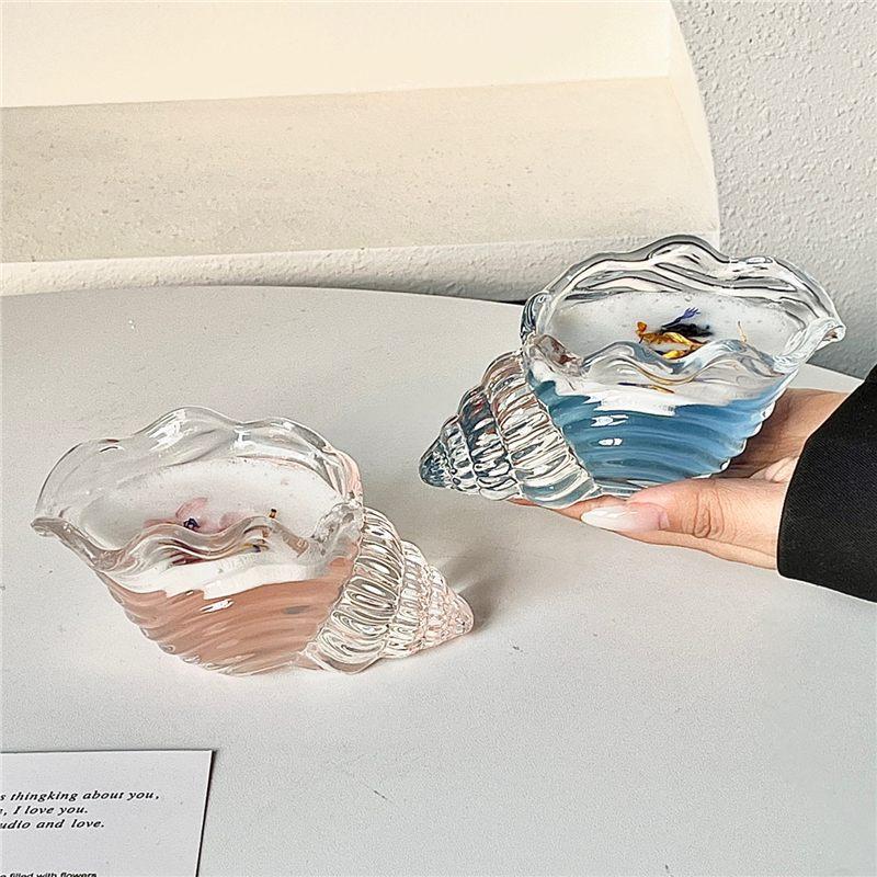 Бокал для коктейлей 'Ins Conch' Креативная посуда для соков и напитков Уникальный дизайн Бокал-акцент с прибрежной эстетикой