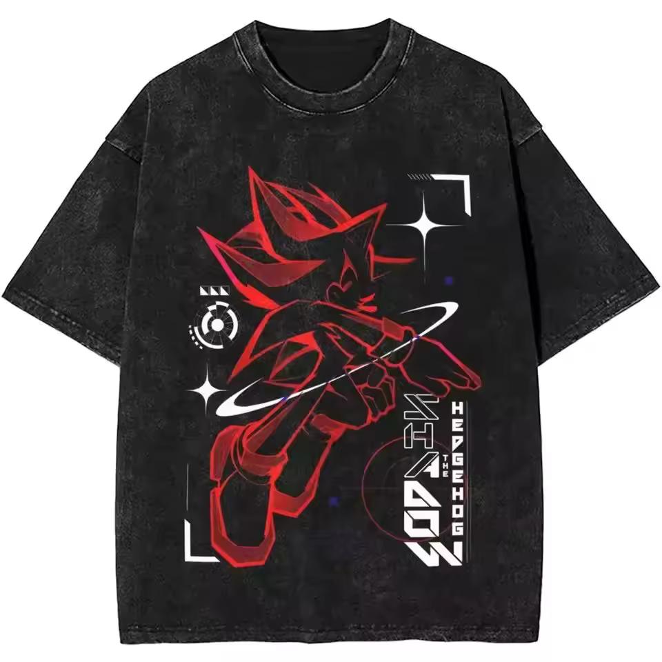 Japanese Shadows Hedgehog Washed New Arrival Mens Clothes Homme Graphic T-Shirts Tee Shirt Men Women T Shirt Unisex
