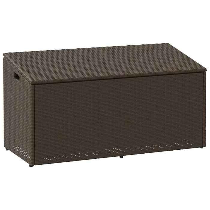 VidaXL Garden Storage Box Brown 110x50x58 Cm Woven Resin, Garden Storage Chest, Storage Box of 4104070