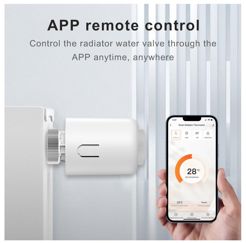 Умный термостат Tuya Zigbee для радиатора с управлением через приложение