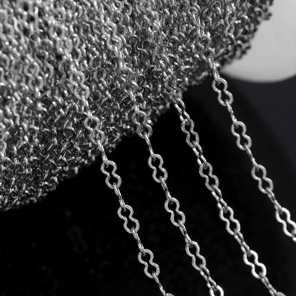 1Meter Fahsion Necklace Chain Stainless Steel 8 Shape Cross Double Loop Link Chain DIY Handmade Bracelet Material Jewelry Making