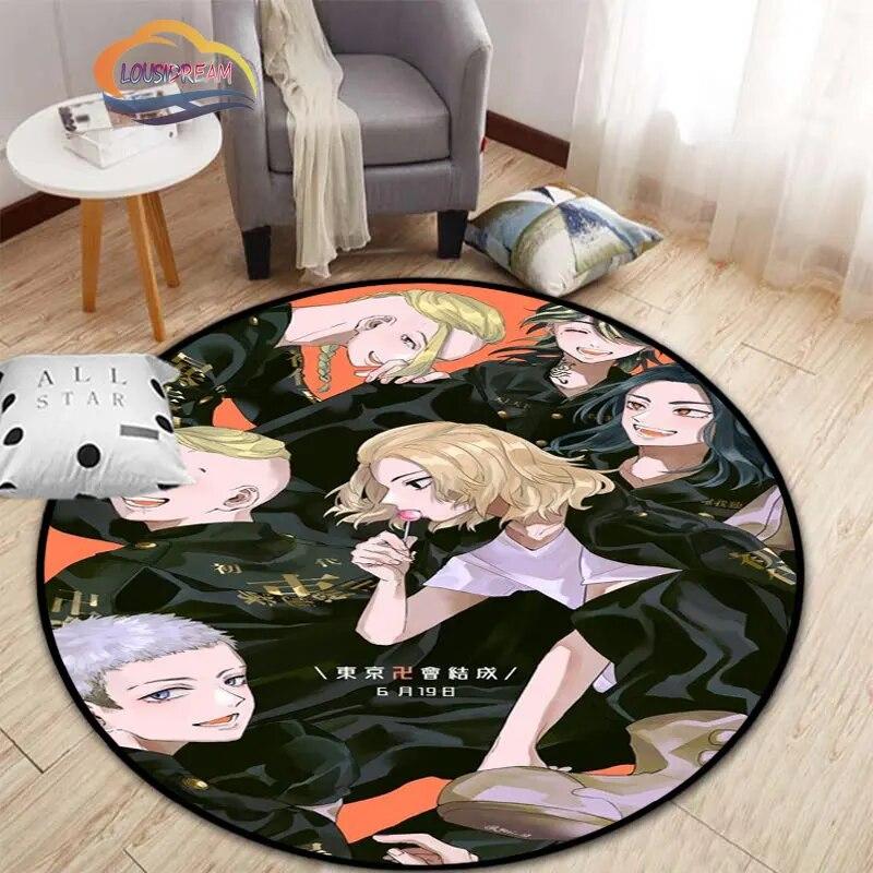 Аниме Токио Мстители круглый ковер мультфильм коврик для гостиной кухни столовой детские коврики коврик для йоги