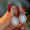 Oval Pendant Women's Earrings Cubic Zirconia Crystal Bling Bling Women's Earrings Zircon
