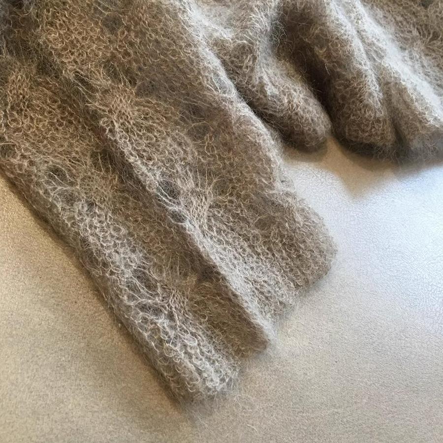 Роскошный вязаный свитер с ажурным узором для женщин, осенний, тонкий, мягкий и уютный, из мохера и кашемира, крупной вязки